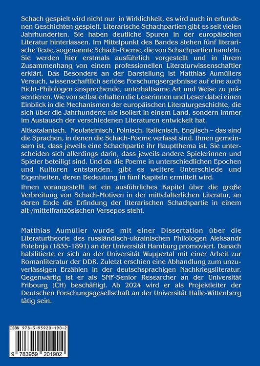 Produktbild: Das Schachspiel in der europ&auml;ischen Literatur