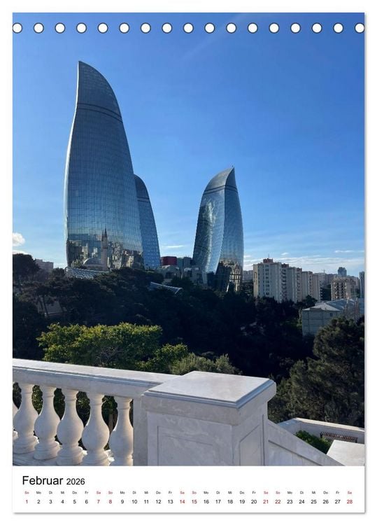 Produktbild: Aserbaidschan - Eine Reise von Baku in den Kaukasus (Tischkalender 2026 DIN A5 hoch), CALVENDO Monatskalender