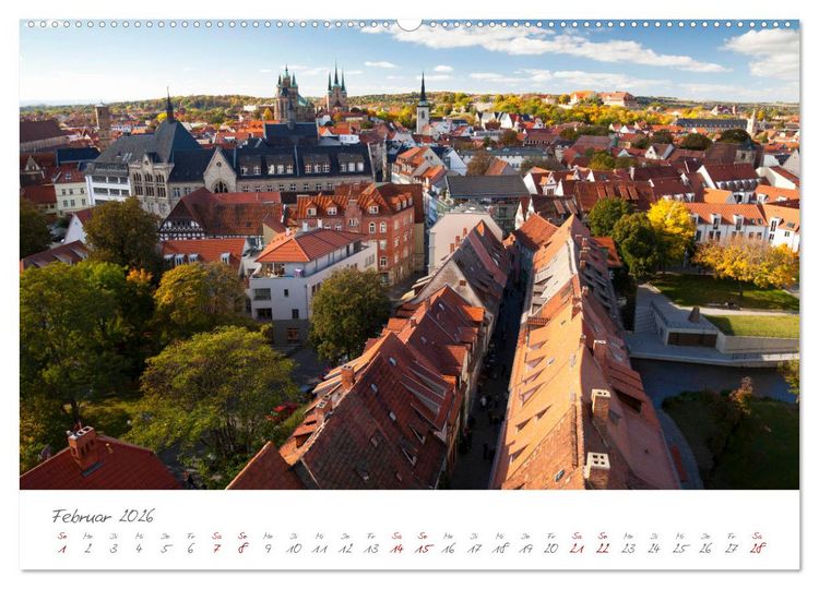Produktbild: Erfurt - Die Landeshauptstadt mit Geschichte (Wandkalender 2026 DIN A2 quer), CALVENDO Monatskalender