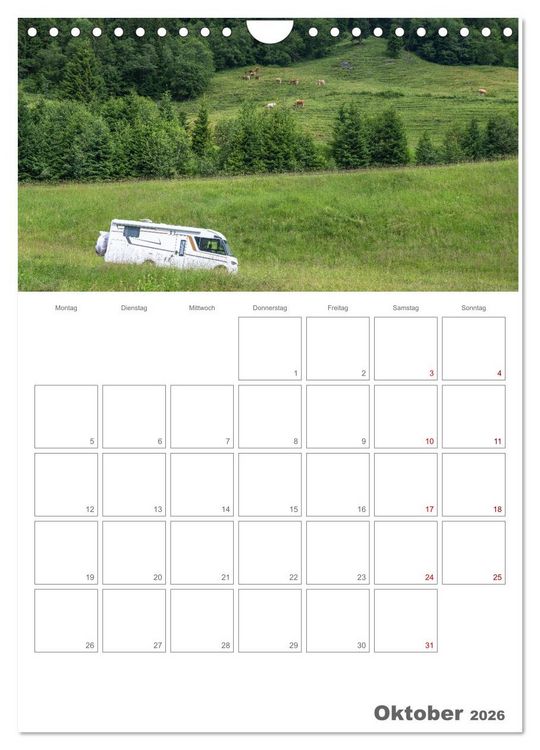 Produktbild: Wohnmobil Jahresplaner (Wandkalender 2026 DIN A4 hoch), CALVENDO Monatskalender