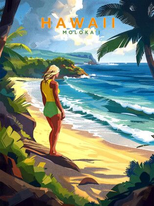 Produktbild: CALVENDO Puzzle Wellengang auf Moloka'i | 1000 Teile Lege-Gr&ouml;&szlig;e 64x48cm Foto-Puzzle f&uuml;r gl&uuml;ckliche Stunden
