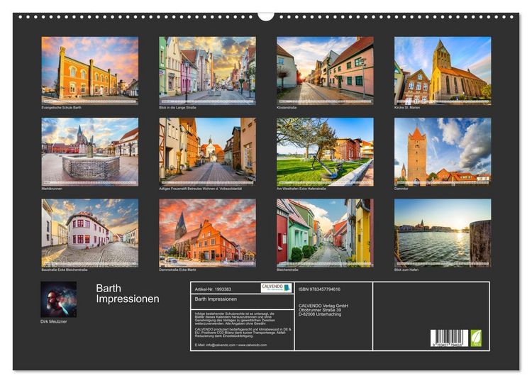 Produktbild: Barth Impressionen (Wandkalender 2026 DIN A2 quer), CALVENDO Monatskalender