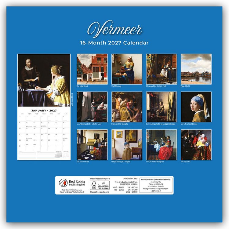 Produktbild: Johannes Vermeer &ndash; Jan Vermeer 2027 &ndash; 16-Monatskalender
