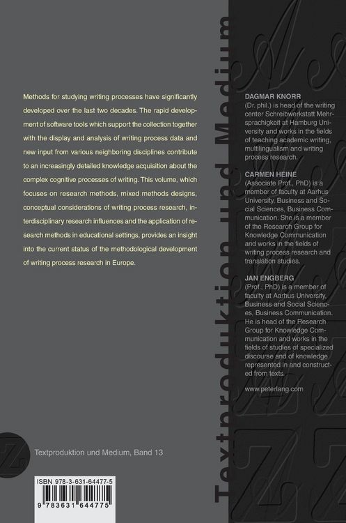 Produktbild: Methods in Writing Process Research