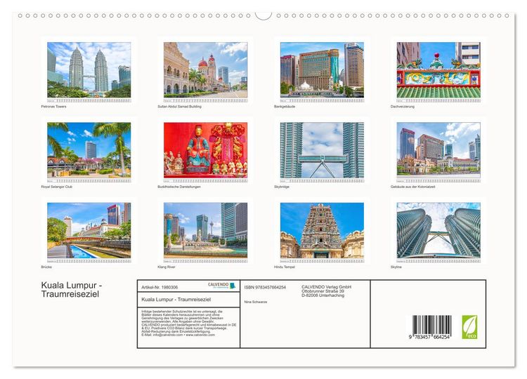 Produktbild: Kuala Lumpur - Traumreiseziel (hochwertiger Premium Wandkalender 2026 DIN A2 quer), Kunstdruck in Hochglanz