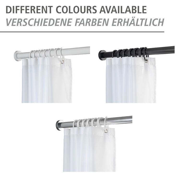 Produktbild: Teleskop-Duschstange Mod. Luz 110 - 185 cm, Wei&szlig;, ausziehbar, aus rostfreiem Aluminium