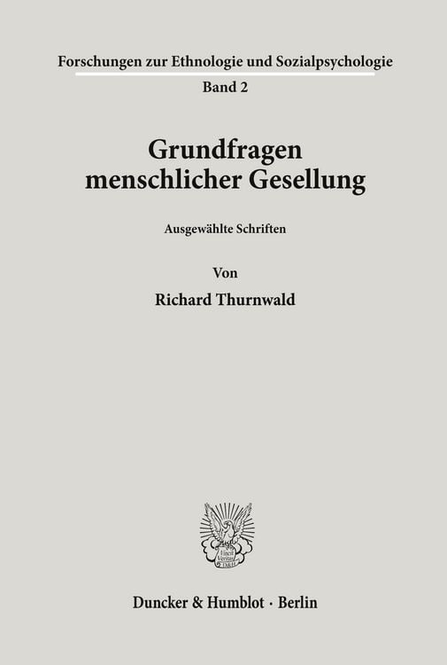 Produktbild: Grundfragen menschlicher Gesellung.
