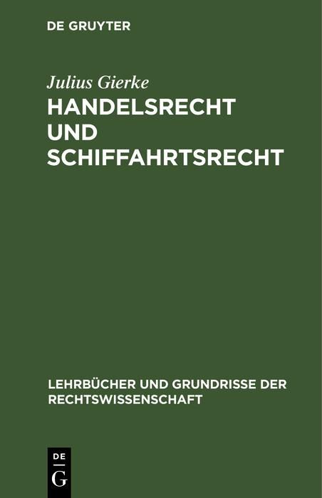 Produktbild: Handelsrecht und Schiffahrtsrecht