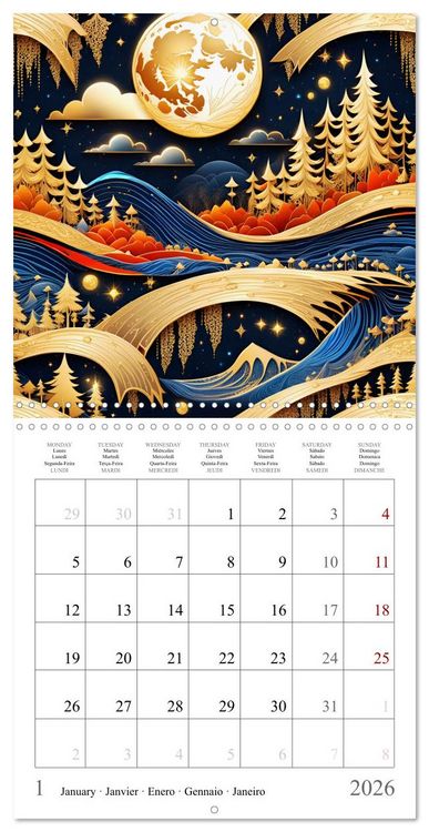 Produktbild: Moonlight miracle (Wall Calendar 2026 12 &times; 12 Inch) CALVENDO 12 Month Wall Calendar