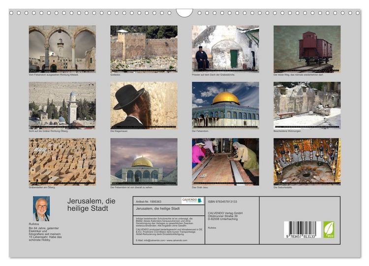 Produktbild: Jerusalem, die heilige Stadt (Wandkalender 2026 DIN A3 quer), CALVENDO Monatskalender