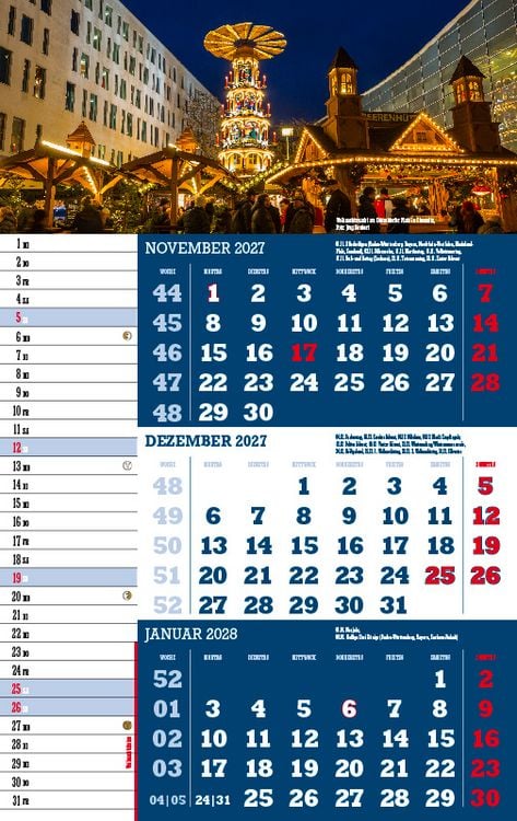 Produktbild: Drei-Monatskalender Sachsen 2027