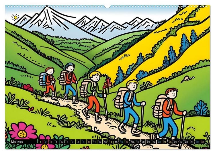 Produktbild: Comics f&uuml;r Kinder . Kinder lieben Abwechslung (hochwertiger Premium Wandkalender 2026 DIN A2 quer), Kunstdruck in Hochglanz