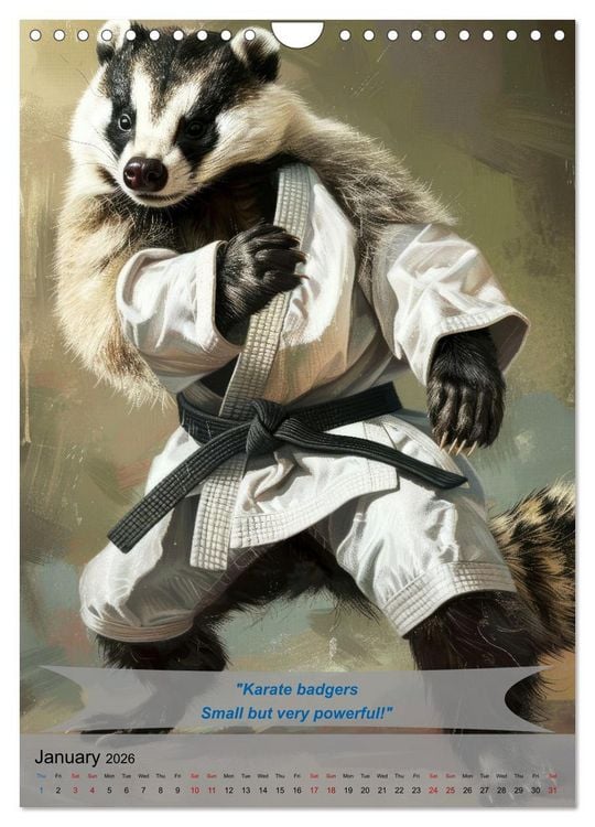 Produktbild: Great fun with animal karate fighters (Wall Calendar 2026 DIN A4 portrait), CALVENDO 12 Month Wall Calendar