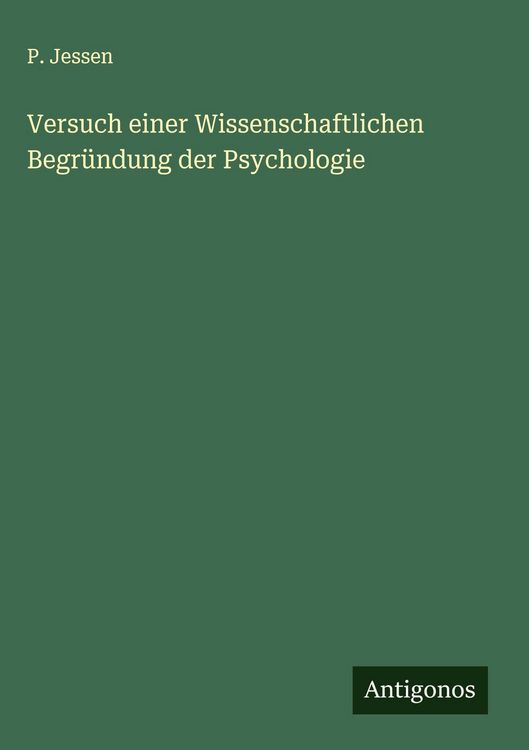 Produktbild: Versuch einer Wissenschaftlichen Begr&uuml;ndung der Psychologie