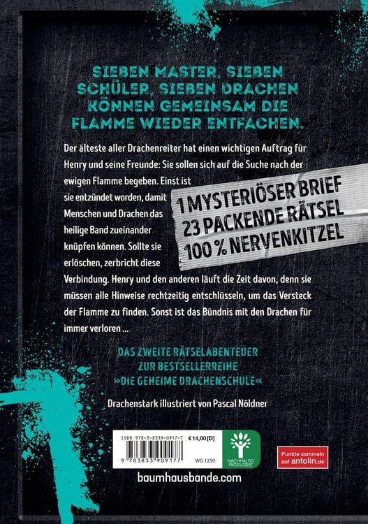 Produktbild: Die geheime Drachenschule: L&ouml;se das R&auml;tsel des ewigen Feuers