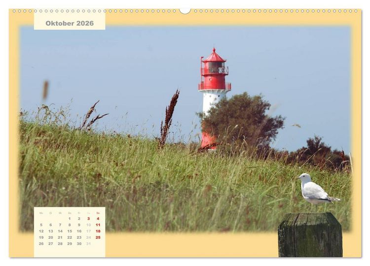 Produktbild: Leuchtt&uuml;rme Schleswig-Holsteins (hochwertiger Premium Wandkalender 2026 DIN A2 quer), Kunstdruck in Hochglanz