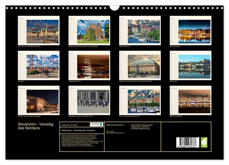Produktbild: Stockholm - Venedig des Nordens (Wandkalender 2026 DIN A3 quer), CALVENDO Monatskalender