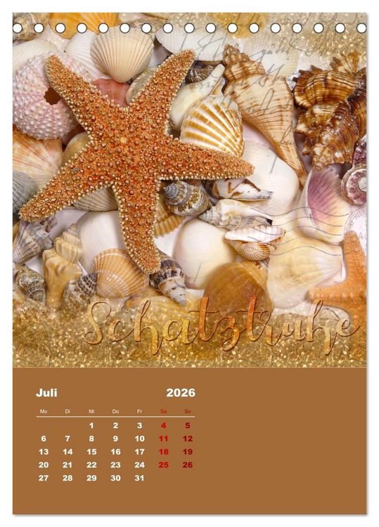 Produktbild: Geschenke vom Meer (Tischkalender 2026 DIN A5 hoch), CALVENDO Monatskalender