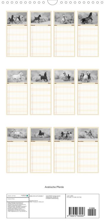 Produktbild: Familienplaner Arabische Pferde (Wandkalender 2022 , 21 cm x 45 cm, hoch)