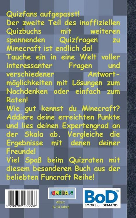 Produktbild: Funcraft - Noch mehr inoffizielle Quizfragen f&uuml;r Minecraft Fans