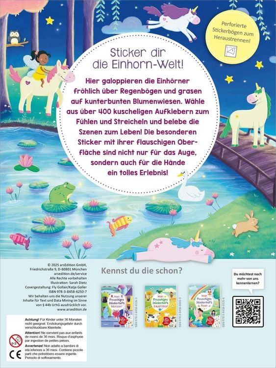 Produktbild: Mein flauschiges Stickerheft &ndash; Einh&ouml;rner