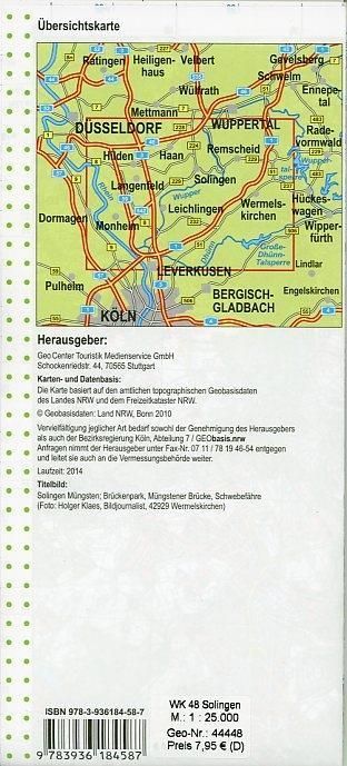 Produktbild: NRW Wanderkarte 48 Solingen, Remscheid, Hilden, Burscheid, Wermelskirchen 1 : 25 000