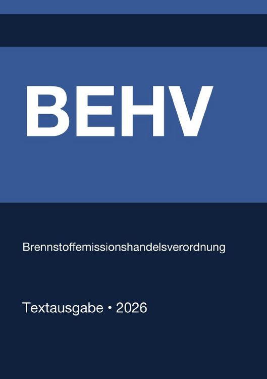 Produktbild: BEHV - Brennstoffemissionshandelsverordnung (Deutschland) 2026