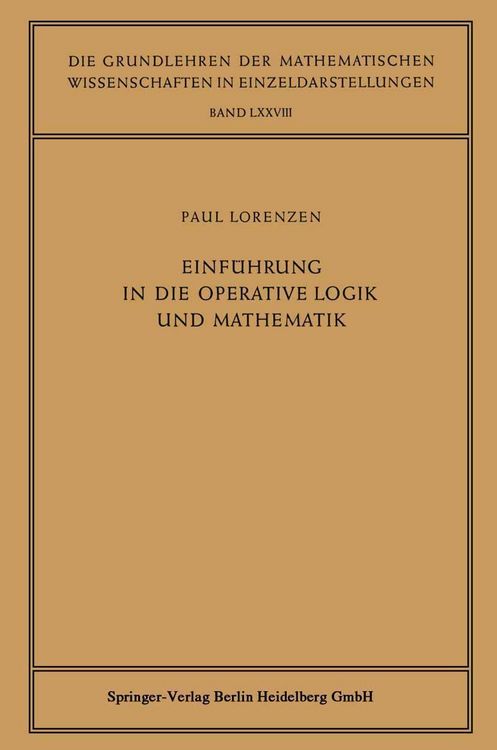 Produktbild: Einf&uuml;hrung in die Operative Logik und Mathematik