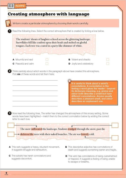 Produktbild: KS3 Year 8 English Targeted Practice Workbook with answers.