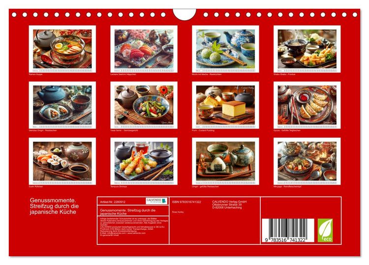 Produktbild: Genussmomente. Streifzug durch die japanische K&uuml;che (Wandkalender 2026 DIN A4 quer), CALVENDO Monatskalender