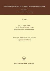Produktbild: Kognitive, emotionale und soziale Aspekte des Alterns