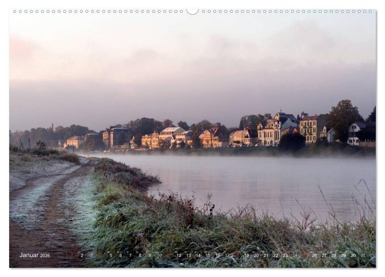 Produktbild: Die Elbe in Dresden-Laubegast (Wandkalender 2026 DIN A2 quer), CALVENDO Monatskalender