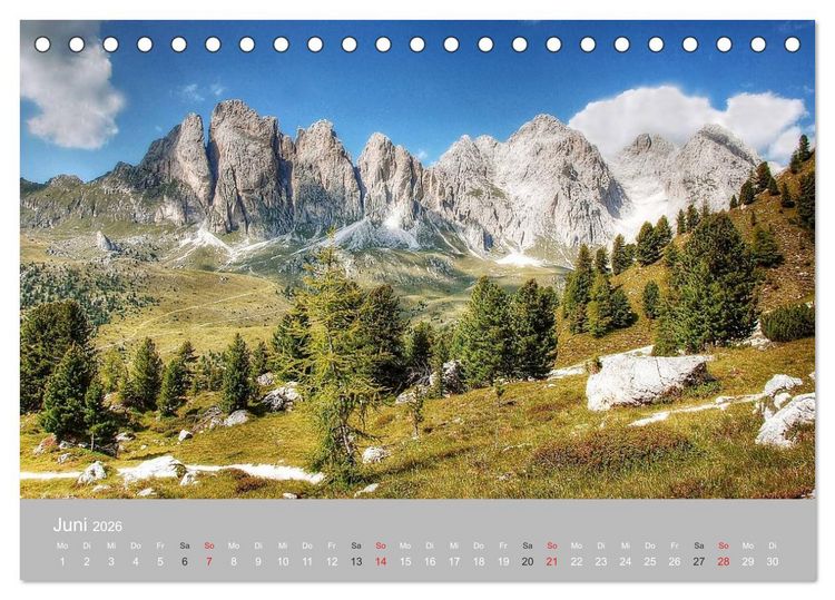Produktbild: Giganten der Dolomiten - Die Dreitausender (Tischkalender 2026 DIN A5 quer), CALVENDO Monatskalender