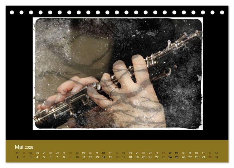 Produktbild: Klangbilder Instrumental-KUNST (Tischkalender 2026 DIN A5 quer), CALVENDO Monatskalender