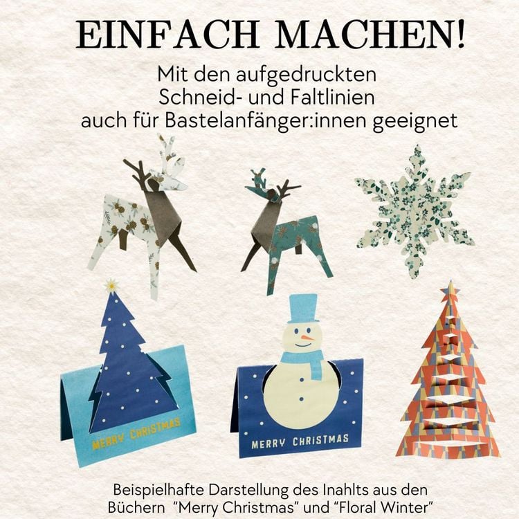 ZAKHSE Weihnachts-Scrapbook Papier 6x6 Zoll - 24 Blatt Bastelblock