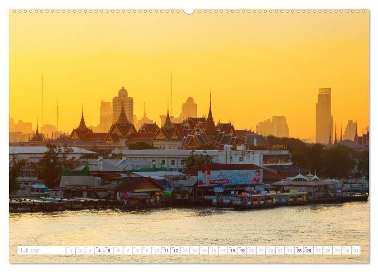 Produktbild: Bangkok - Thailands Hauptstadt in bunten Bildern (hochwertiger Premium Wandkalender 2026 DIN A2 quer), Kunstdruck in Hochglanz