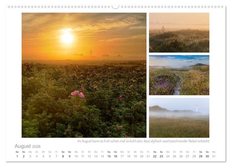 Produktbild: Sehnsucht Holmsland Klit &ndash; Impressionen und Collagen (hochwertiger Premium Wandkalender 2026 DIN A2 quer), Kunstdruck in Hochglanz