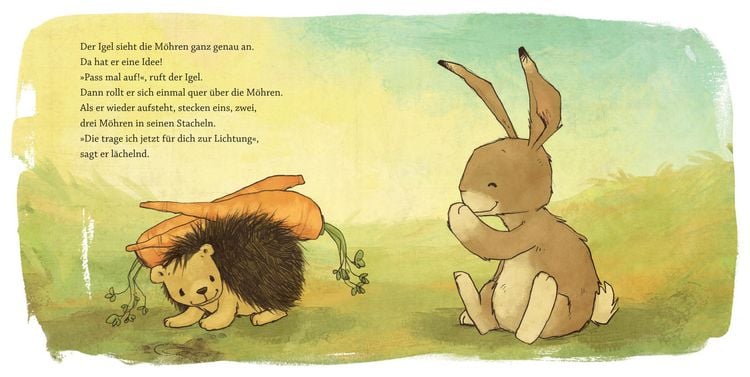 Produktbild: Hase, Igel und 1, 2, 3 M&ouml;hren (Pappbilderbuch)