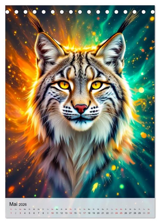 Produktbild: Neon Wildlife (Tischkalender 2026 DIN A5 hoch), CALVENDO Monatskalender