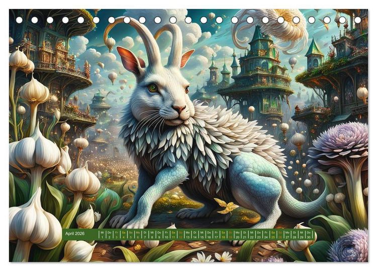 Produktbild: Verborgene Welten: Arkanum der mystischen Tierwesen (Tischkalender 2026 DIN A5 quer), CALVENDO Monatskalender