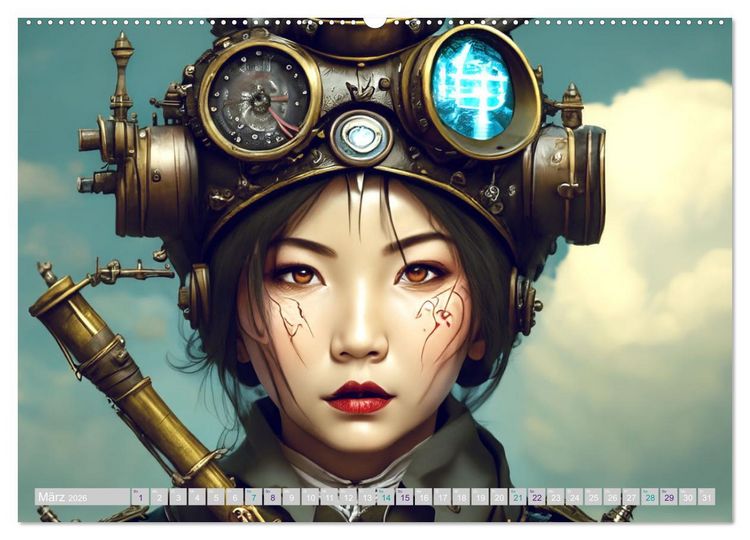 Produktbild: Starke Frauen - Steampunk Lebenswelten (hochwertiger Premium Wandkalender 2026 DIN A2 quer), Kunstdruck in Hochglanz