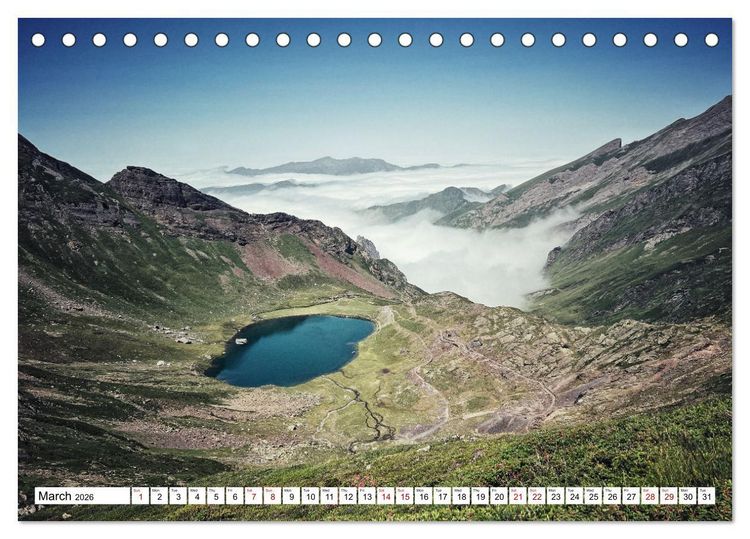 Produktbild: Hiking the GR 10 A long distance trail through the French Pyrenees (Desk Calendar 2026 DIN A5 landscape), CALVENDO 12 Month DeskCalendar