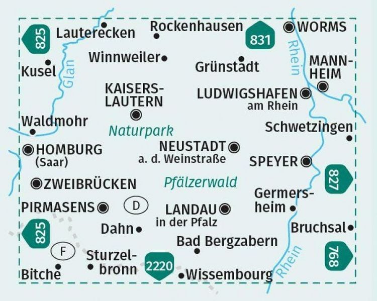Produktbild: KOMPASS Wanderkarten-Set 826 Pfalz, Naturpark Pf&auml;lzerwald (2 Karten) 1:50.000