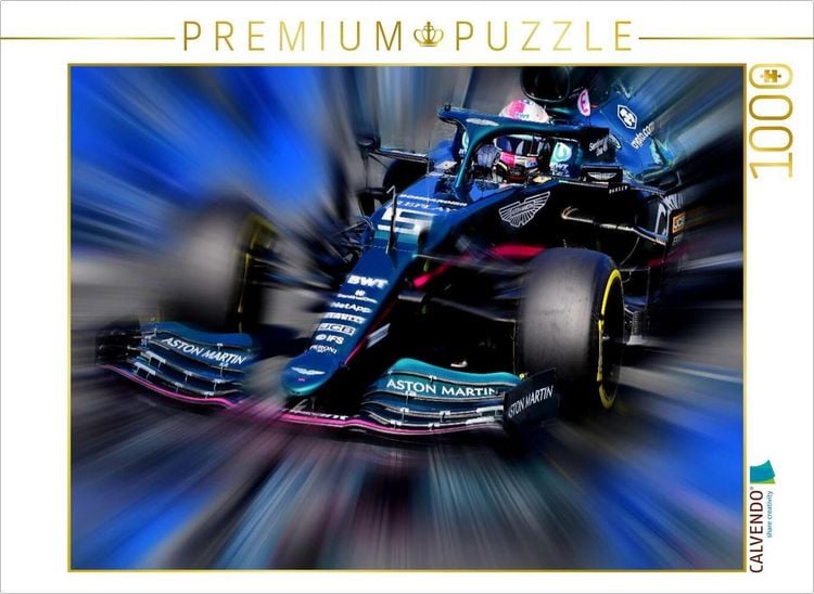 Produktbild: CALVENDO Puzzle Sebastian Vettel aus dem deutschen Heppenheim gewann vier Weltmeisterschaften und hofft mit Aston Martin auf einen weiteren WM-Titel.