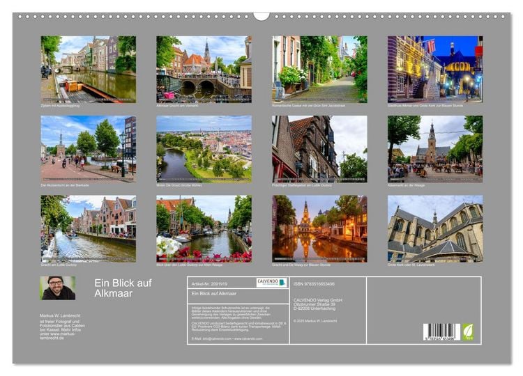 Produktbild: Ein Blick auf Alkmaar (Wandkalender 2026 DIN A2 quer), CALVENDO Monatskalender