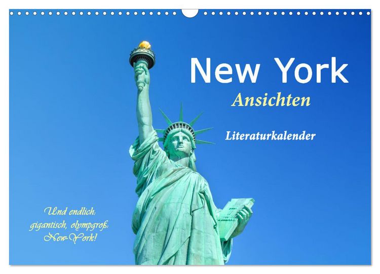 Produktbild: New York Ansichten - Literaturkalender (Wandkalender 2026 DIN A3 quer), CALVENDO Monatskalender