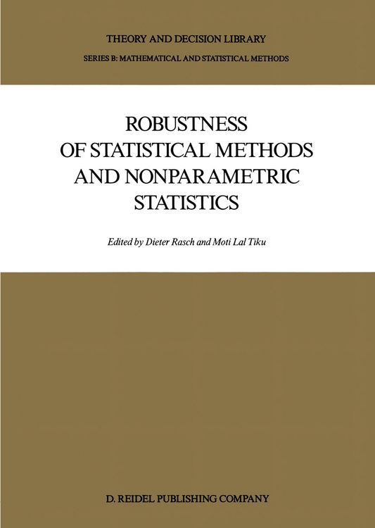 Produktbild: Robustness of Statistical Methods and Nonparametric Statistics