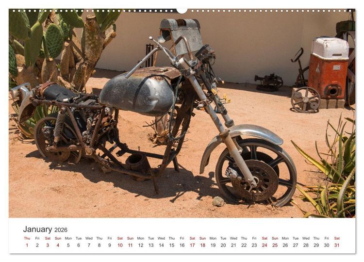 Produktbild: Old cars in Solitaire Namibia (High Quality Premium Wall Calendar 2026 DIN A2 landscape),CALVENDO 12 Month Wall Calendar