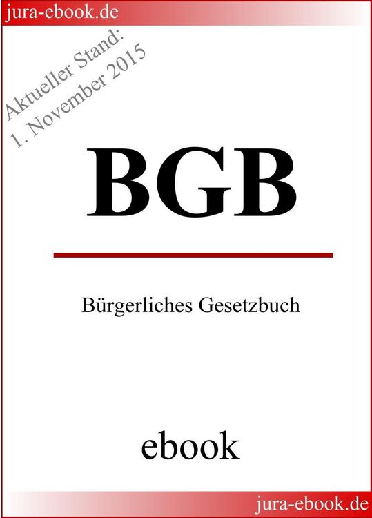 Produktbild: BGB - B&uuml;rgerliches Gesetzbuch - Aktueller Stand: 1. November 2015