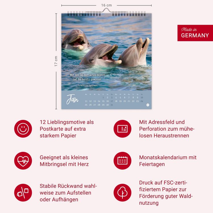 Produktbild: Never give up! Postkartenkalender 2027 - Durchhalten. Denn alles wird gut.